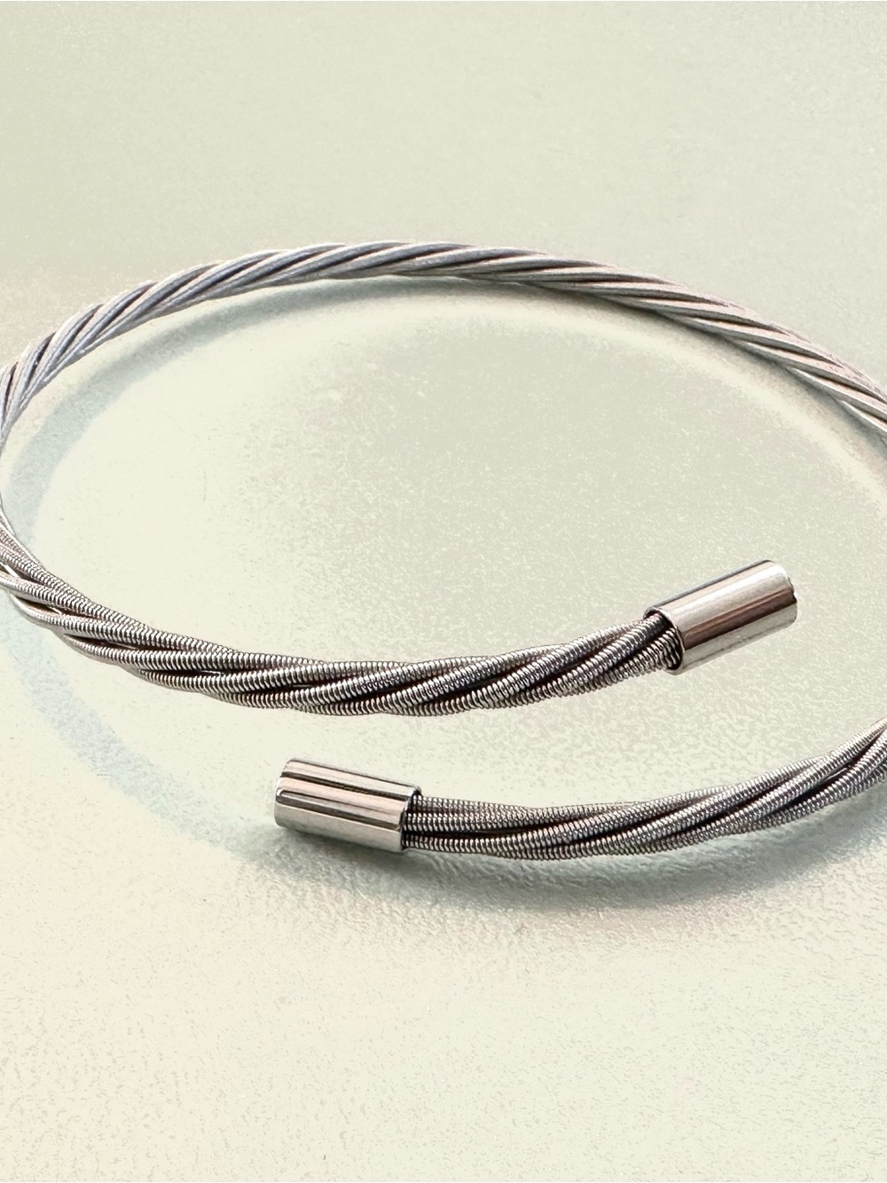 2/$20 Unique Vintage Twisted Cable Open Cuff Bracelet - Silver